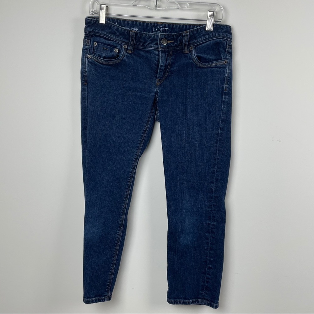 LOFT Modern Crop Medium Wash Straight Leg Jeans